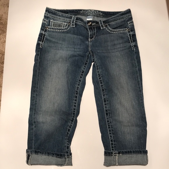 Maurices bling jeans capris 7/8 reg crops sequins - Picture 6 of 12
